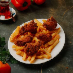 SKRZYDEŁKA lub NUGGETSY + FRYTKI / CHICKEN WINGS or NUGGETS + CHIPS